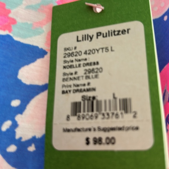 Lilly Pulitzer Noelle Dress Bennet Blue/BAY DREAMIN NWT - Size L - Picture 7 of 7